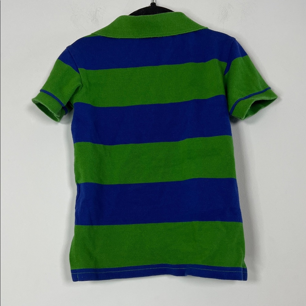 Lacoste Kids Green and Blue Bold Stripes Polo Short Sleeve Shirt Boys Size 4‎ - Picture 4 of 5